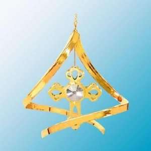   Plated Cross Propelling Spiral   Swarovski Crystal