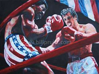   oil painting Sylvester Stallone Rocky Balboa Apollo Creed Bill Pruitt