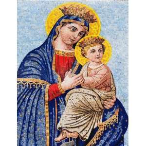    Jesus and Virgin Mary Icon Mosaic Marble Art: Home & Kitchen