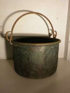 XXL MASSIVE ANTIQUE FRENCH COPPER CANDY APPLE BUTTER KETTLE  