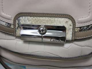 Authentic 16802 COACH Ivory Kristin Spectator Python Embossed Leather 