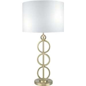   Rings Design Brushed Brass/White Table Desk Lamp: Home Improvement