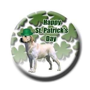 Labrador Retriever St Patricks Pin Badge (Yellow 