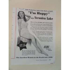 Ayds Vitamin Candy. 1950 print advertisement. (Veronica 