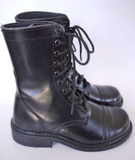 Unisex Cap Toe Military Combat Leather Boot 7 Mn 9 Wn  