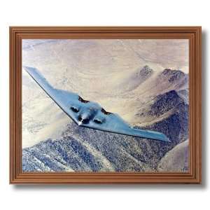  B2 Stealth Bomber Jet Airplane Wall Picture Oak Framed Art 
