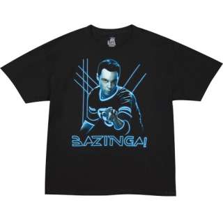 The Big Bang Theory Bazinga Sheldon Tron Men T shirt (Black)  
