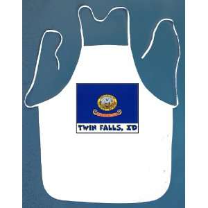  Twin Falls Idaho BBQ Barbeque Apron with 2 Pockets White 