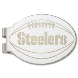   Steelers Silver Plated Laser Engraved Money Clip: Sports & Outdoors