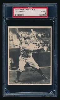 1929 R315 Kashin LOU GEHRIG Yankees (PSA 2) Very HIGH END  
