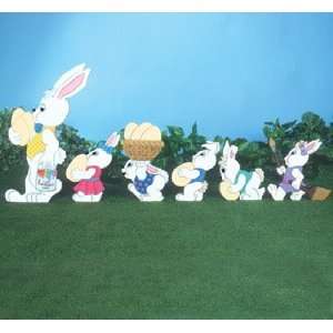    Easter Bunny Rabbit Parade Woodcraft Pattern Patio, Lawn & Garden