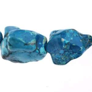  Dyed Turquoise  Nugget Plain   52mm Height, 35mm Width 