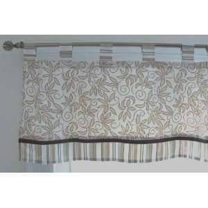   Tab 18 Inch Length By 60 Inch Width Cotton Window Valance, Beige: Baby