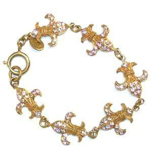  Catherine Popesco 14k Gold Plated Fleur De Lis Link Bracelet 
