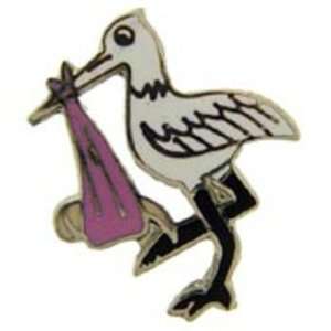  Stork with Baby Girl Pin 1 Arts, Crafts & Sewing