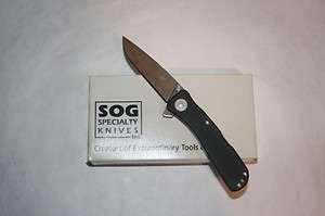 SOG Twitch II Knife Black Aluminum Handle AUS8 Plain Edge TWI 13 