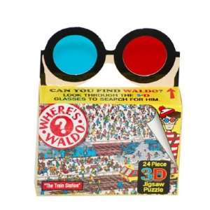   Waldo 3D Jigsaw Puzzle 8X5.25 24 Pieces Train Station Toys & Games