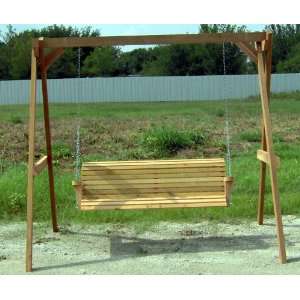  5 Foot Cedar Classic Porch Swing with A Frame and Chain 