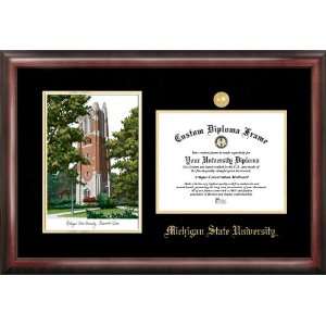 Michigan State University Beaumont Tower Gold Embossed Diploma Frame 