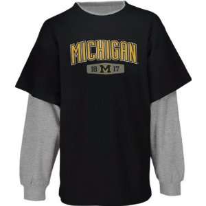 Michigan Wolverines  Youth  Vapor Double Layer Long Sleeve Thermal Tee 