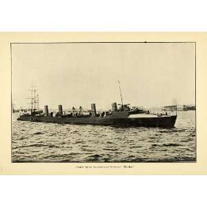  1907 Print United States Torpedo Boat Worden Military 
