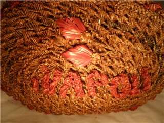 Antique NAPOLI Twisted Wicker Handbag / Basket RARE  
