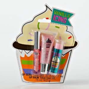   Pleasures 3 pc. Cupcake Vanilla Icing Lip Gloss and Lip Balm Gift Set