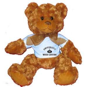  UNIVERSITY OF XXL WOOD CARVING Plush Teddy Bear with BLUE 