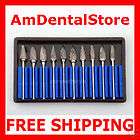   Lab 10 Titanium Nitrate Carbide Burs Burrs BRAND NEW Ship From US