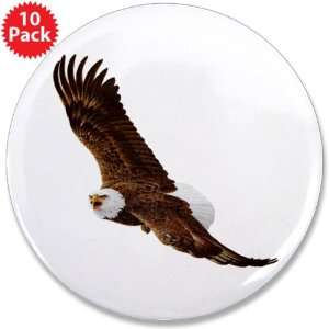  3.5 Button (10 Pack) Bald Eagle Flying 