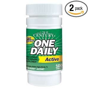  21st Century One Daily Active Tablets, 100 Count (Pack of 