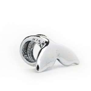  Novobeads Whale Tail Charm in Sterling Silver  Made in the 
