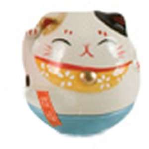  Maneki Neko Lucky Cat Porcelain Wobble, Blue Everything 