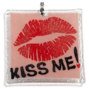  Peggy Karr Handmade Art Glass Ornament, Kiss Me: Home 