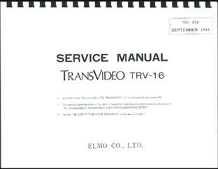 Elmo TransVideo TRV 16 Service Manual  