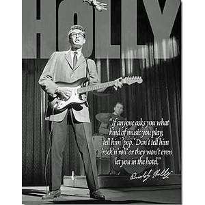  Buddy Holly   Rock Band Metal Tin Sign: Home & Kitchen