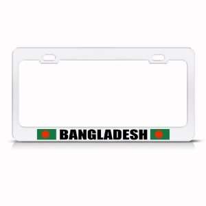  Bangladesh Flag White Country Metal License Plate Frame 