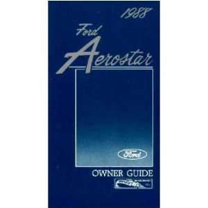  1988 FORD AEROSTAR VAN Owners Manual User Guide 