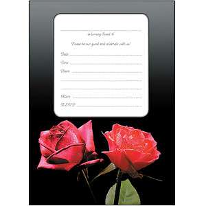 Pack of 10 Sweet 16 Party Invitations with Envelopes, Roses   SW16 43f 
