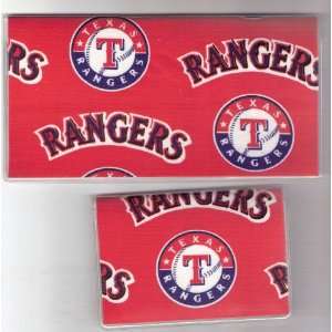  Checkbook Cover Debit Set MLB Texas Rangers Red 