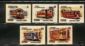 CUBA 2004 TROLLEYS TRANVIAS SET SC 4380   4384 MNH  