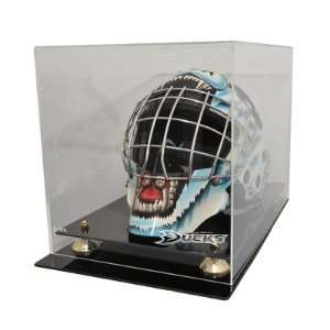  Goalie Mask Display Case with Gold Risers Team Chicago 