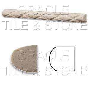 12 Ivory Travertine Diamond Rope Liner Trim Molding  