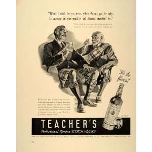   Whisky Toast Scottish Kilt Men   Original Print Ad: Home & Kitchen