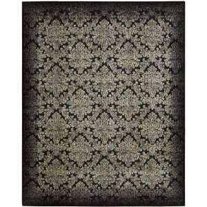   Black Transitional Damask 23 x 39 Rug (CM15)