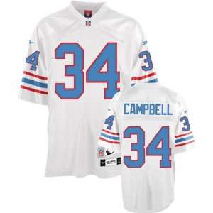 Earl Campbell Houston Oilers White NFL Premier 1980 Throwback Jersey 