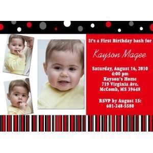   Birthday Party Invitations   Red Cherry Bash   Set of 15: Toys & Games