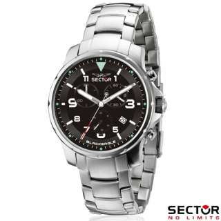 Sector no Limits Uhr   Chronograph BLACK EAGLE 42mm mit Stahl Band!