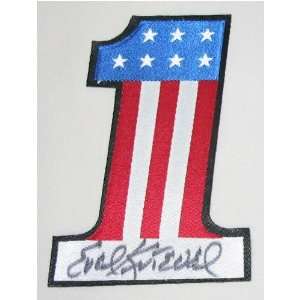  Evel Knievel Autographed Number One Uniform Patch: Sports 