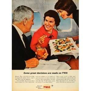  1963 Ad Caviar Served Trans World Airlines TWA Planes 